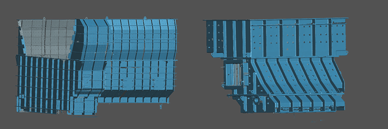 中觀3D掃描檢測(cè)掃描大型礦山設(shè)備配件