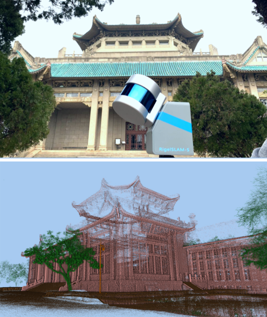 RigelSLAM走進武大實景復現(xiàn)櫻花大道、新舊建筑